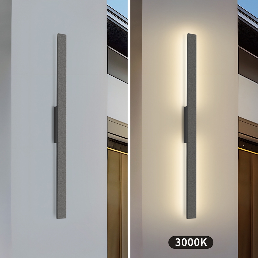 Brilagi - LED Venkovní nástěnné svítidlo LUNA LED/24W/230V 3000K IP65 100 cm antracit CRI 90