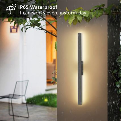 Brilagi - LED Venkovní nástěnné svítidlo LUNA LED/24W/230V 3000K IP65 100 cm antracit CRI 90