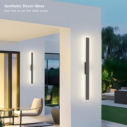 Brilagi - LED Venkovní nástěnné svítidlo LUNA LED/24W/230V 3000K IP65 100 cm antracit CRI 90