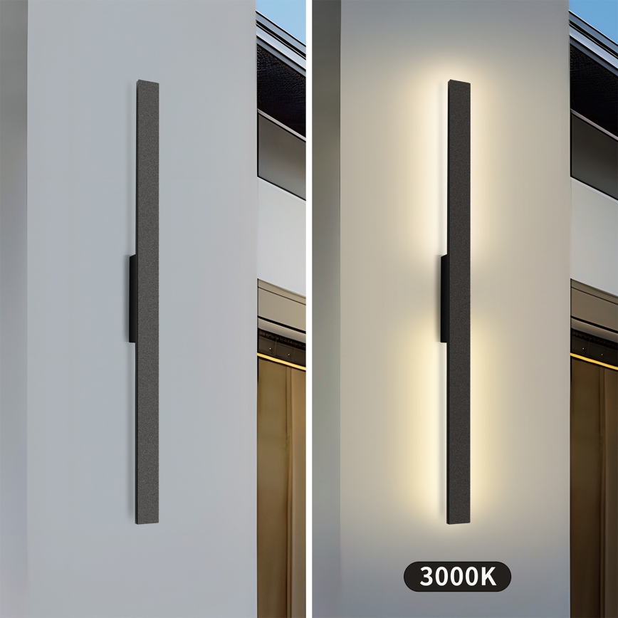 Brilagi - LED Venkovní nástěnné svítidlo LUNA LED/24W/230V 3000K IP65 100 cm černá CRI 90