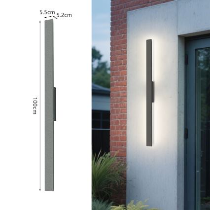 Brilagi - LED Venkovní nástěnné svítidlo LUNA LED/24W/230V 4000K IP65 100 cm antracit CRI 90