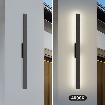 Brilagi - LED Venkovní nástěnné svítidlo LUNA LED/24W/230V 4000K IP65 100 cm černá CRI 90