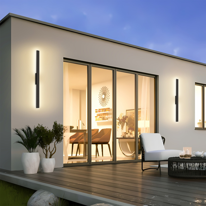 Brilagi - LED Venkovní nástěnné svítidlo LUNA LED/24W/230V 4000K IP65 100 cm černá CRI 90