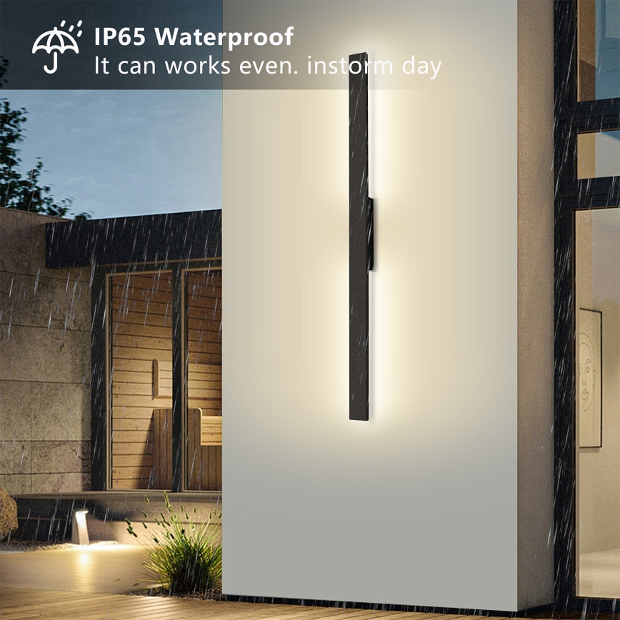 Brilagi - LED Venkovní nástěnné svítidlo LUNA LED/24W/230V 4000K IP65 100 cm černá CRI 90