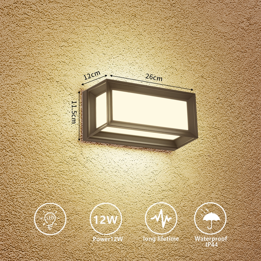 Brilagi - LED Venkovní nástěnné svítidlo PARKER LED/12W/230V antracit IP44