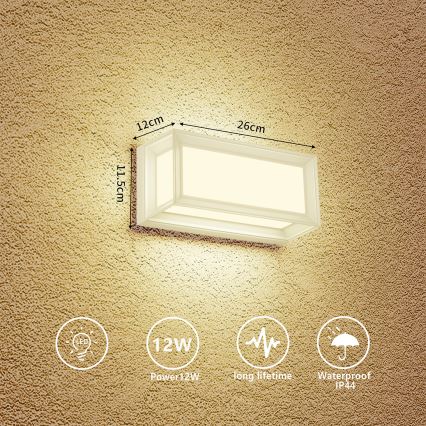 Brilagi - LED Venkovní nástěnné svítidlo PARKER LED/12W/230V bílá IP44