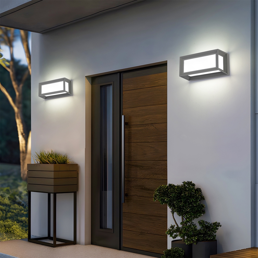 Brilagi - LED Venkovní nástěnné svítidlo PARKER LED/12W/230V šedá IP44