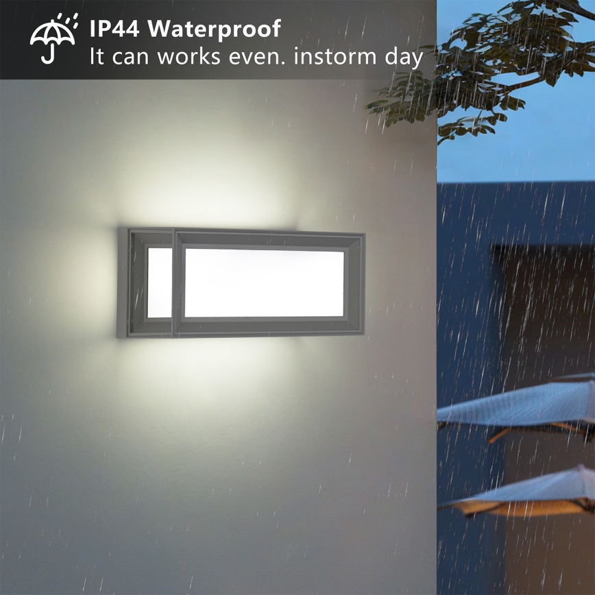 Brilagi - LED Venkovní nástěnné svítidlo PARKER LED/12W/230V šedá IP44