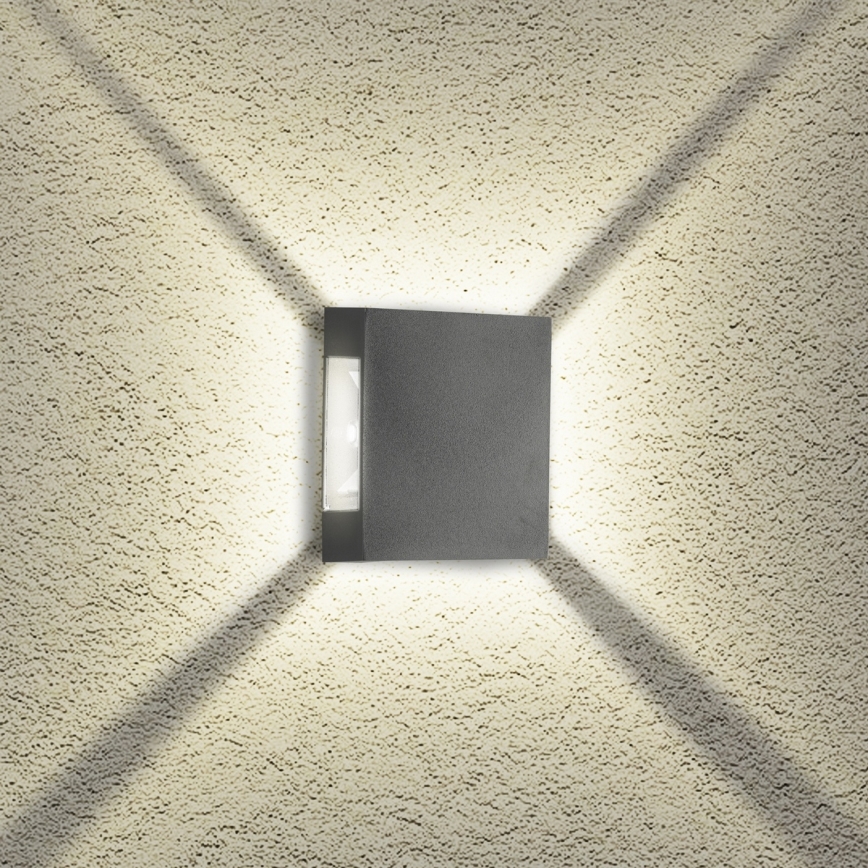 Brilagi - LED Venkovní nástěnné svítidlo QUADRAY LED/4W/230V antracit IP65