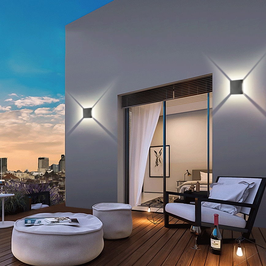 Brilagi - LED Venkovní nástěnné svítidlo QUADRAY LED/4W/230V antracit IP65
