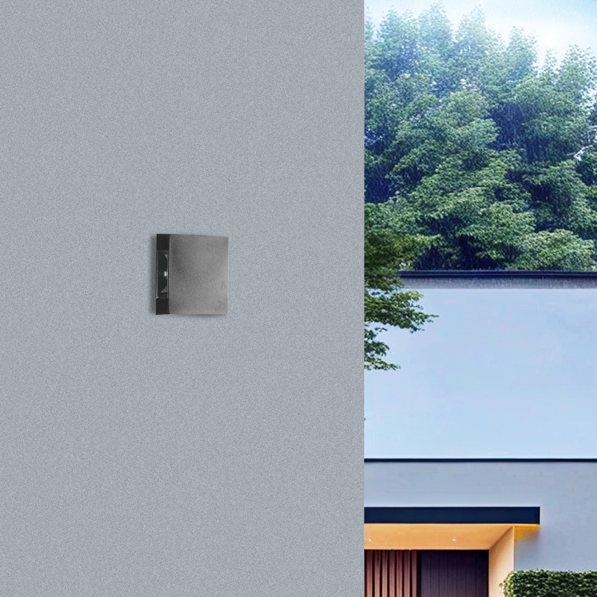 Brilagi - LED Venkovní nástěnné svítidlo QUADRAY LED/4W/230V antracit IP65