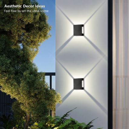 Brilagi - LED Venkovní nástěnné svítidlo QUADRAY LED/4W/230V černá IP65