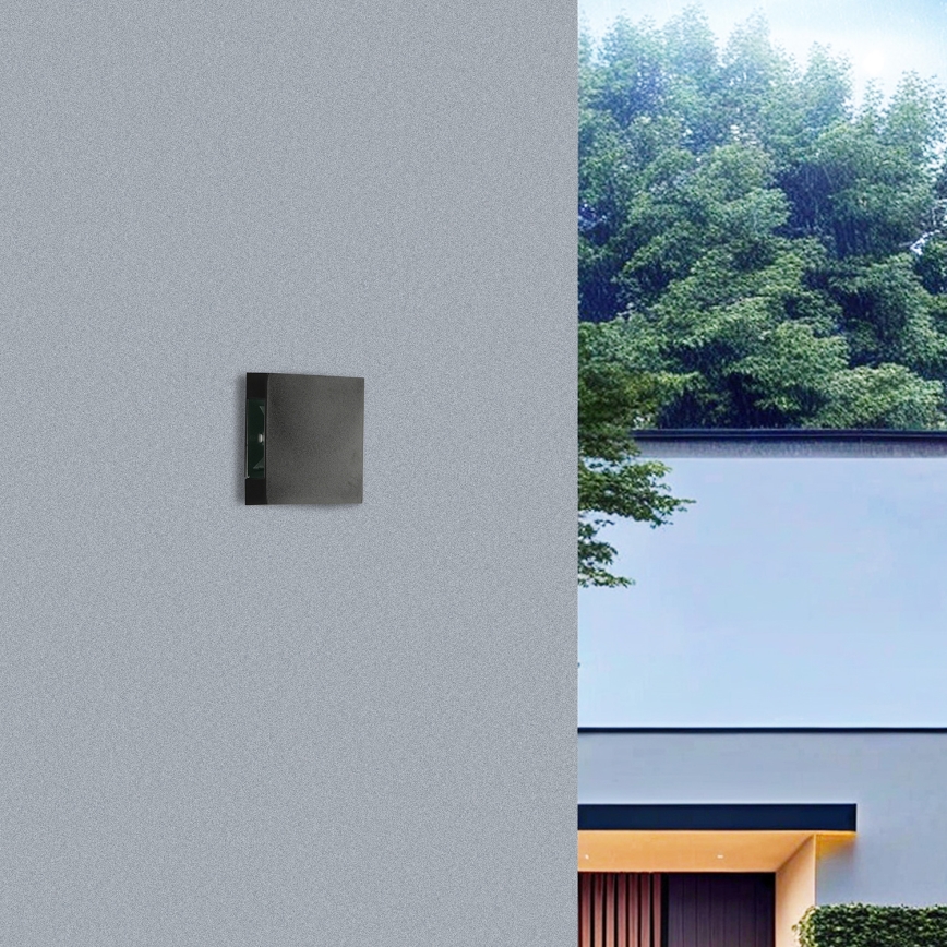 Brilagi - LED Venkovní nástěnné svítidlo QUADRAY LED/4W/230V černá IP65