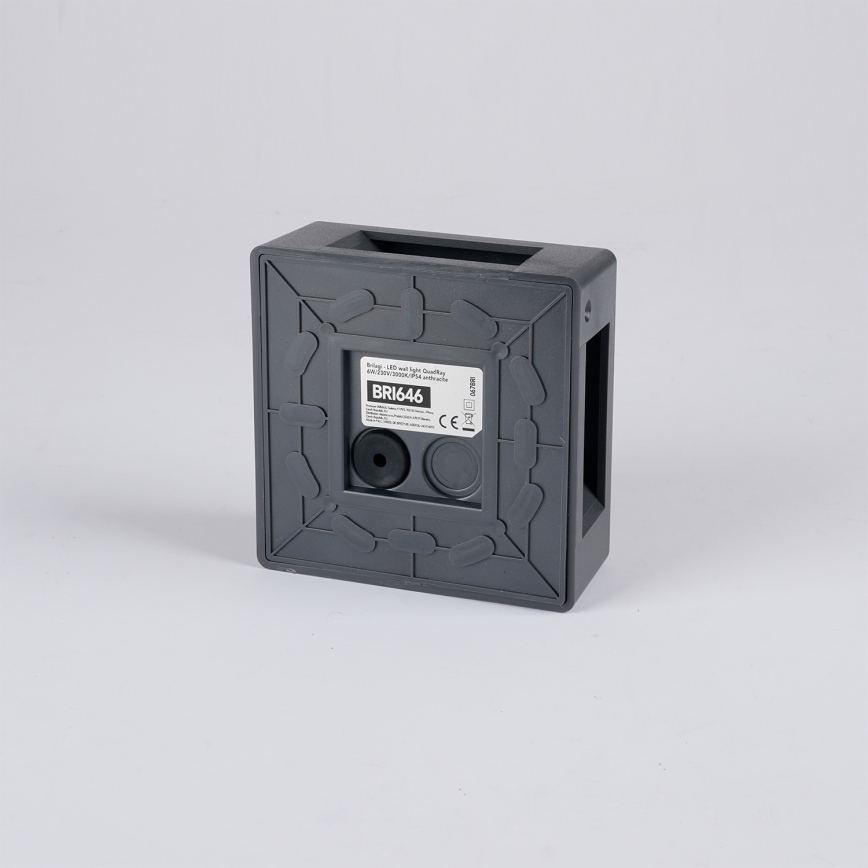 Brilagi - LED Venkovní nástěnné svítidlo QUADRAY LED/6W/230V antracit IP54