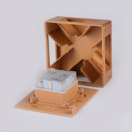 Brilagi - LED Venkovní nástěnné svítidlo QUADRAY LED/6W/230V dekor dřeva IP54