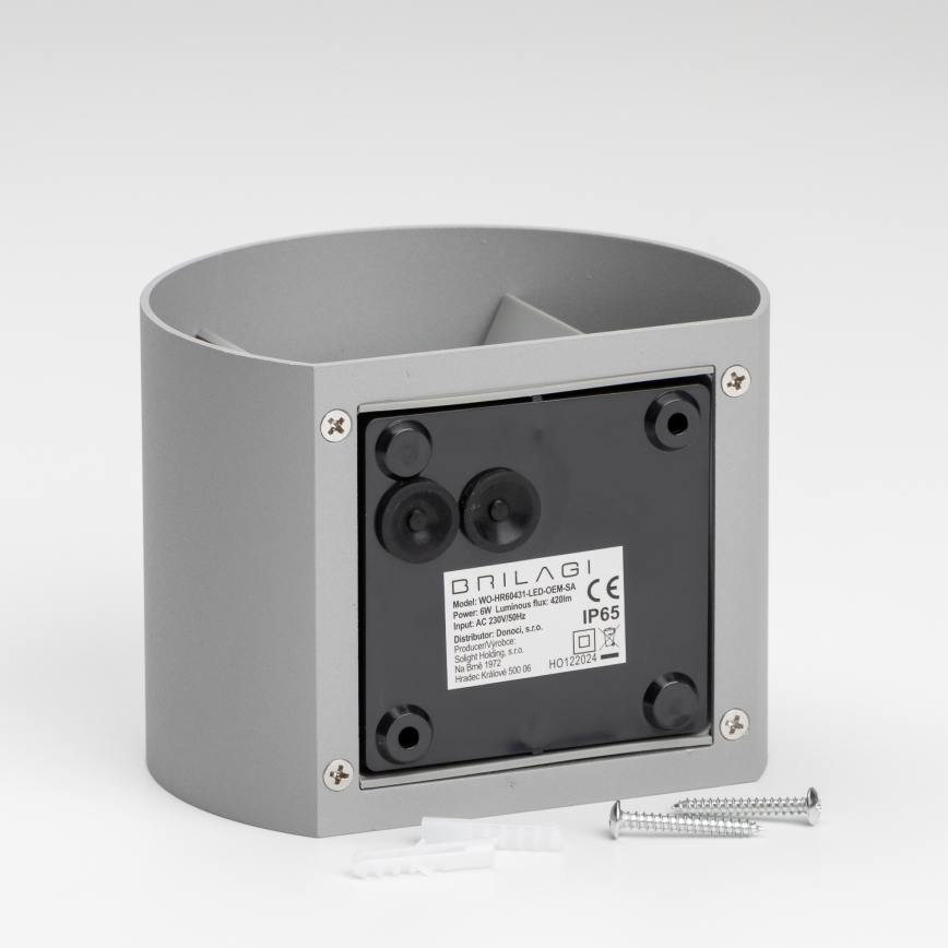 Brilagi - LED Venkovní nástěnné svítidlo RONDO LED/6W/230V šedá IP54