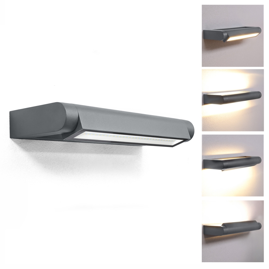 Brilagi - LED Venkovní nástěnné svítidlo SALERNO LED/12W/230V 35,5 cm antracit IP65