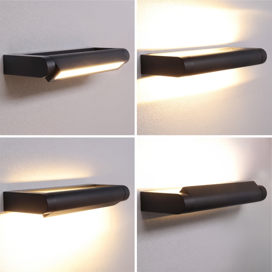Brilagi - LED Venkovní nástěnné svítidlo SALERNO LED/12W/230V 35,5 cm černá IP65