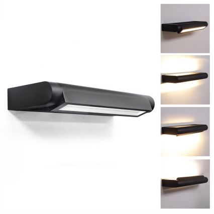 Brilagi - LED Venkovní nástěnné svítidlo SALERNO LED/12W/230V 35,5 cm černá IP65
