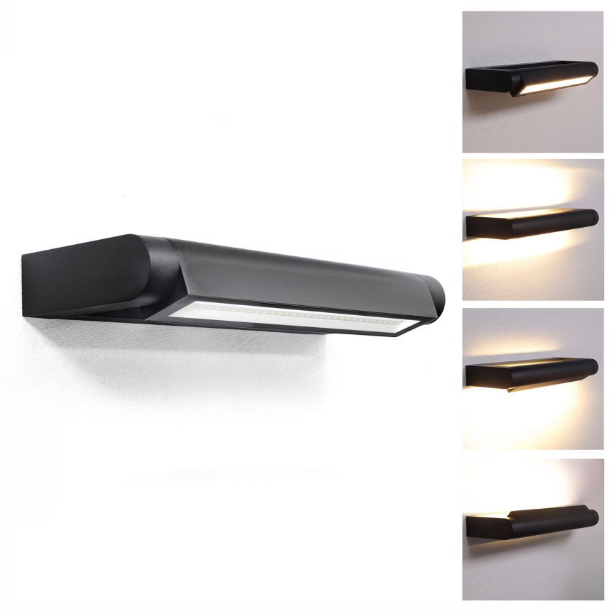 Brilagi - LED Venkovní nástěnné svítidlo SALERNO LED/12W/230V 35,5 cm černá IP65