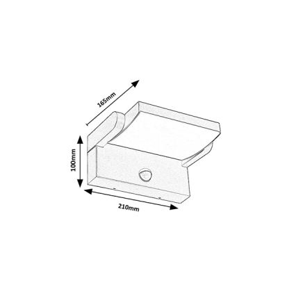 Brilagi - LED Venkovní nástěnné svítidlo se senzorem ANKLE LED/18W/230V 3000K IP65 antracit
