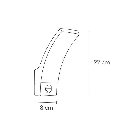 Brilagi - LED Venkovní nástěnné svítidlo se senzorem ARCELO LED/9W/230V IP44