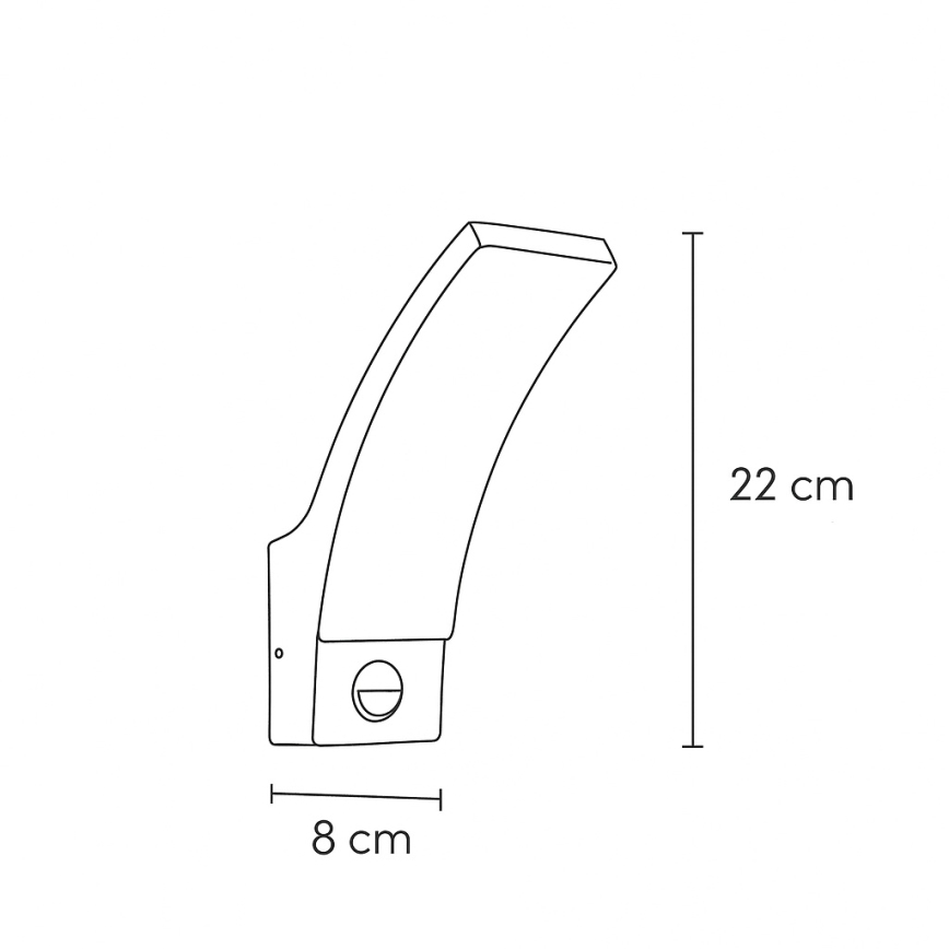 Brilagi - LED Venkovní nástěnné svítidlo se senzorem ARCELO LED/9W/230V IP44