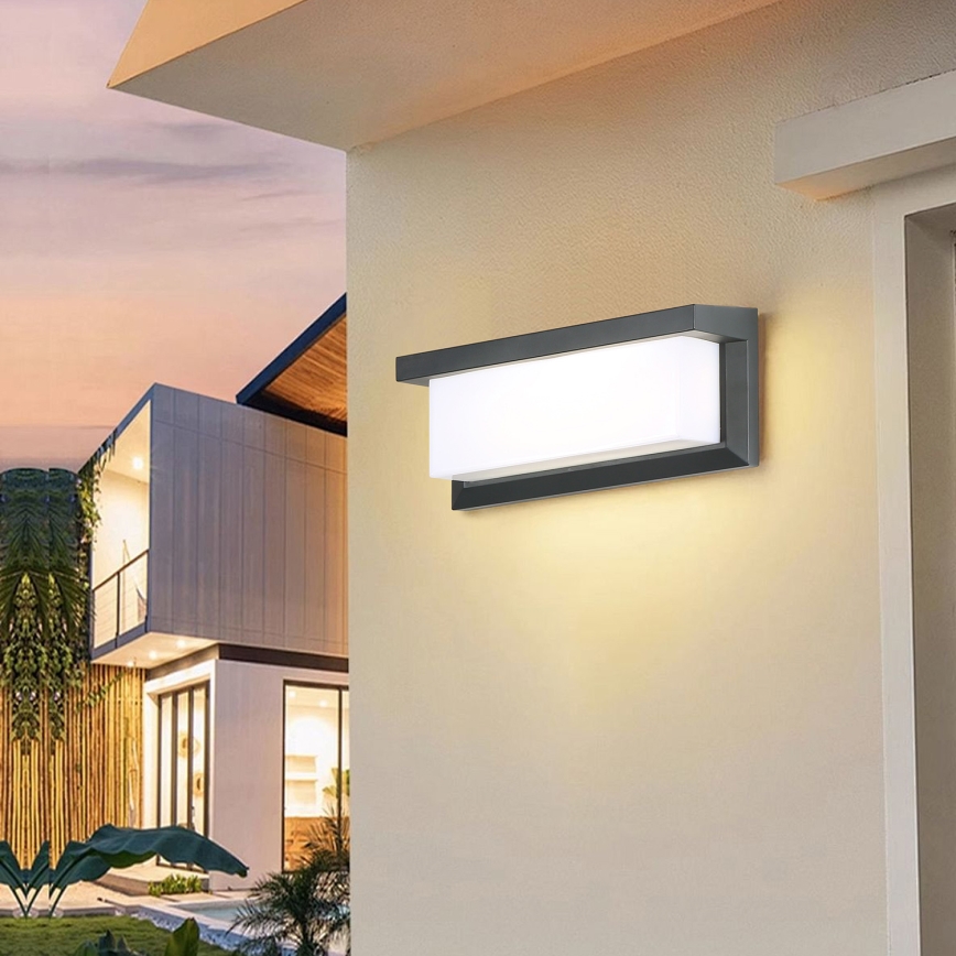 Brilagi - LED Venkovní nástěnné svítidlo se senzorem BRICKY LED/12W/230V antracit IP54