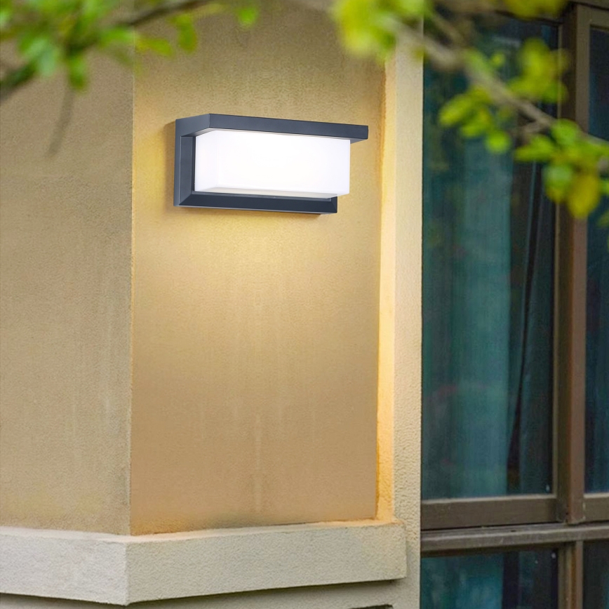 Brilagi - LED Venkovní nástěnné svítidlo se senzorem BRICKY LED/12W/230V antracit IP54