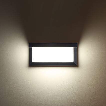 Brilagi - LED Venkovní nástěnné svítidlo se senzorem BRICKY LED/12W/230V antracit IP54