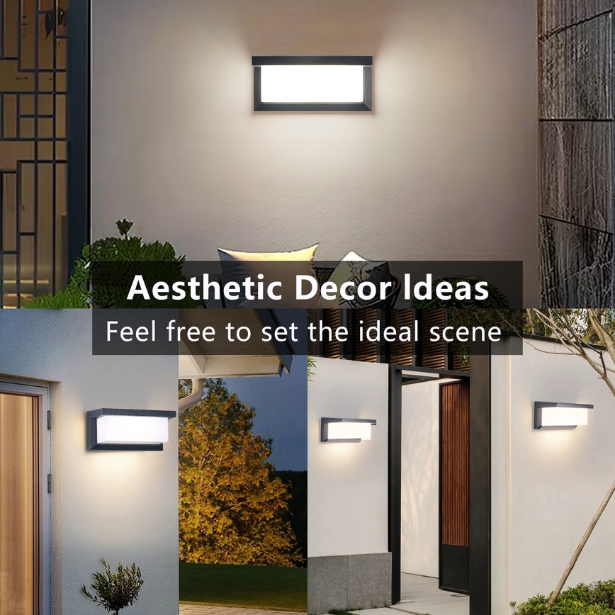 Brilagi - LED Venkovní nástěnné svítidlo se senzorem BRICKY LED/12W/230V antracit IP54