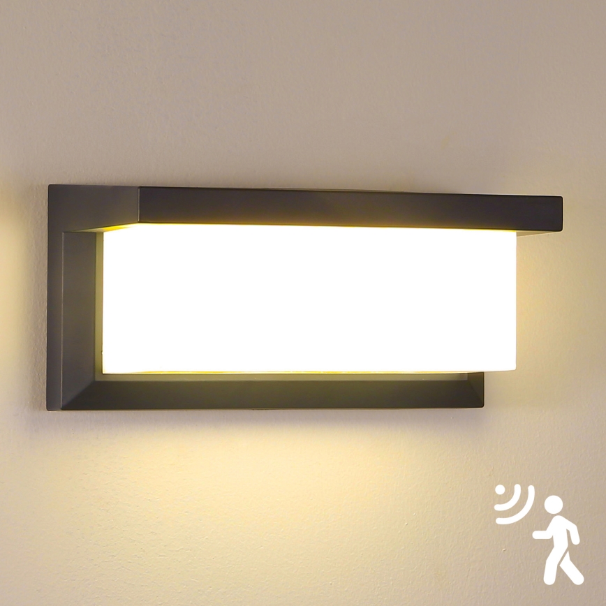 Brilagi - LED Venkovní nástěnné svítidlo se senzorem BRICKY LED/12W/230V antracit IP54