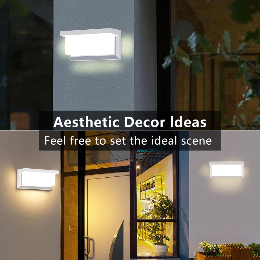 Brilagi - LED Venkovní nástěnné svítidlo se senzorem BRICKY LED/12W/230V bílá IP54