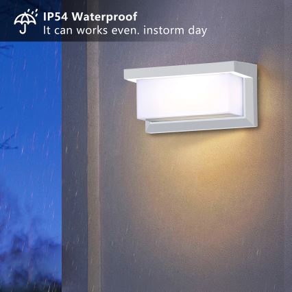 Brilagi - LED Venkovní nástěnné svítidlo se senzorem BRICKY LED/12W/230V bílá IP54