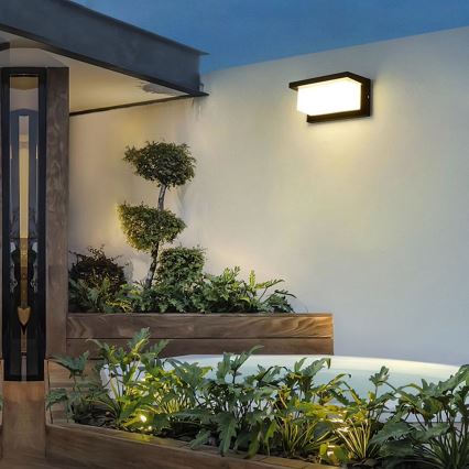 Brilagi - LED Venkovní nástěnné svítidlo se senzorem BRICKY LED/12W/230V černá IP54