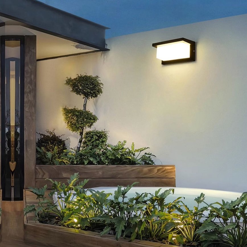 Brilagi - LED Venkovní nástěnné svítidlo se senzorem BRICKY LED/12W/230V černá IP54