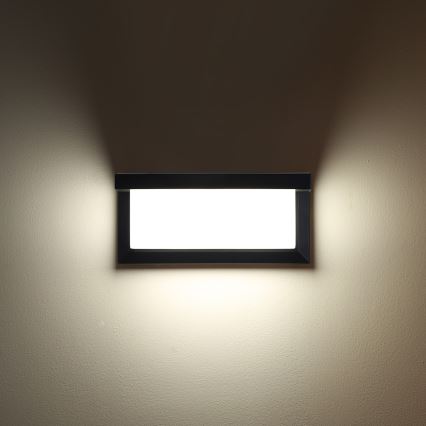 Brilagi - LED Venkovní nástěnné svítidlo se senzorem BRICKY LED/12W/230V černá IP54