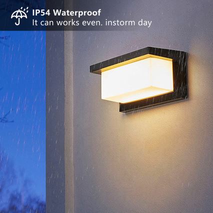 Brilagi - LED Venkovní nástěnné svítidlo se senzorem BRICKY LED/12W/230V černá IP54