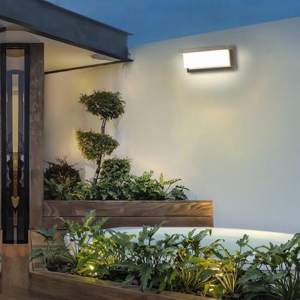Brilagi - LED Venkovní nástěnné svítidlo se senzorem BRICKY LED/12W/230V šedá IP54