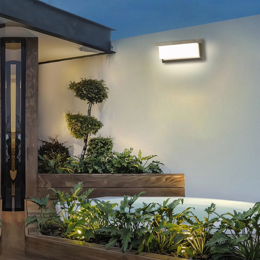 Brilagi - LED Venkovní nástěnné svítidlo se senzorem BRICKY LED/12W/230V šedá IP54