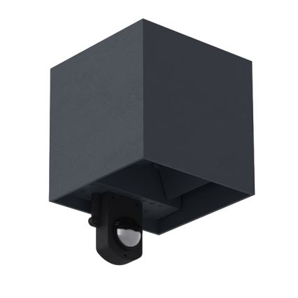 Brilagi - LED Venkovní nástěnné svítidlo se senzorem CUBE LED/6W/230V antracit IP65