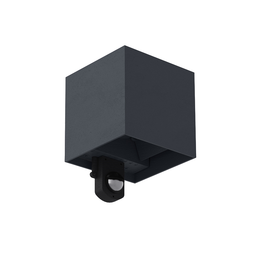 Brilagi - LED Venkovní nástěnné svítidlo se senzorem CUBE LED/6W/230V antracit IP65