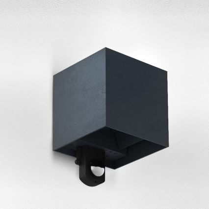 Brilagi - LED Venkovní nástěnné svítidlo se senzorem CUBE LED/6W/230V antracit IP65