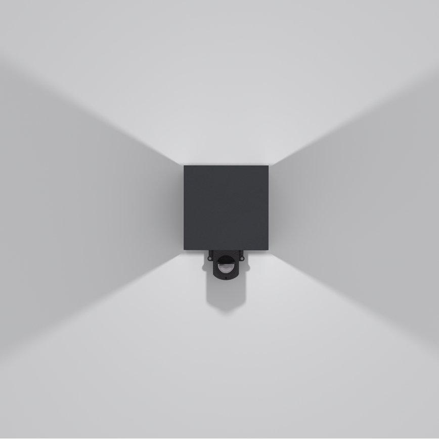 Brilagi - LED Venkovní nástěnné svítidlo se senzorem CUBE LED/6W/230V antracit IP65