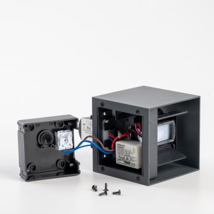 BRILAGI - LED Venkovní nástěnné svítidlo se senzorem CUBE LED/6W/230V antracit IP65