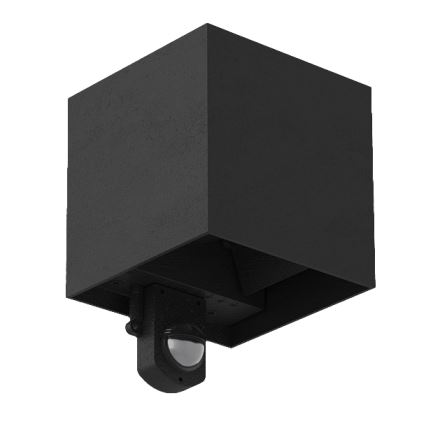 Brilagi - LED Venkovní nástěnné svítidlo se senzorem CUBE LED/6W/230V černá IP65