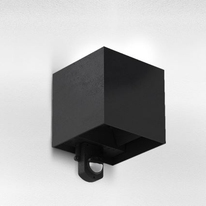 Brilagi - LED Venkovní nástěnné svítidlo se senzorem CUBE LED/6W/230V černá IP65