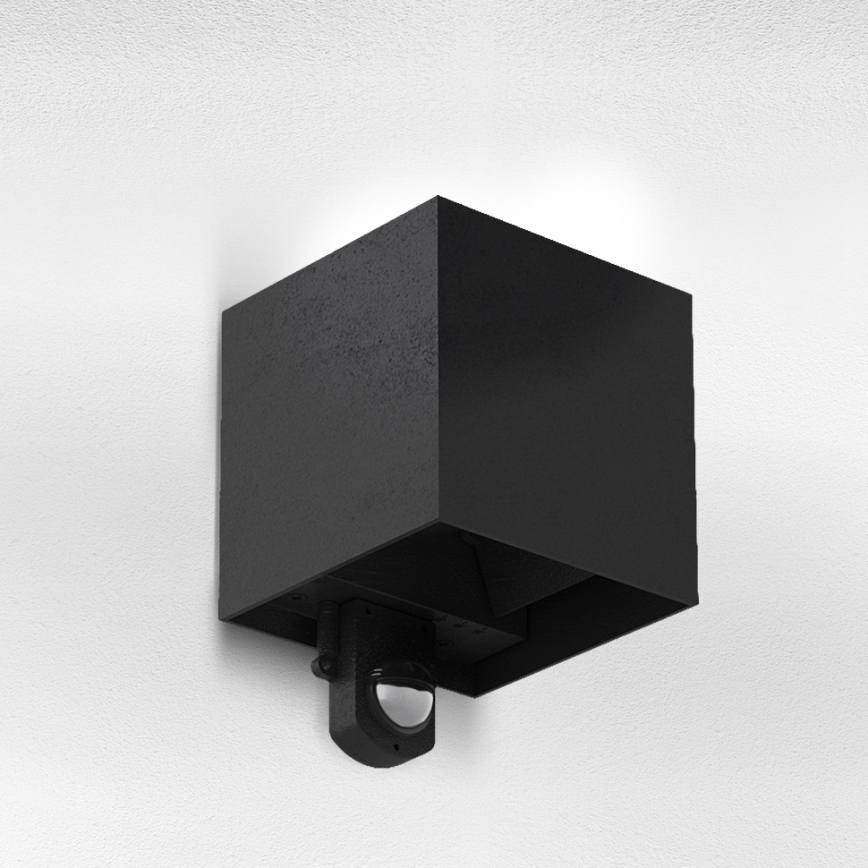 Brilagi - LED Venkovní nástěnné svítidlo se senzorem CUBE LED/6W/230V černá IP65