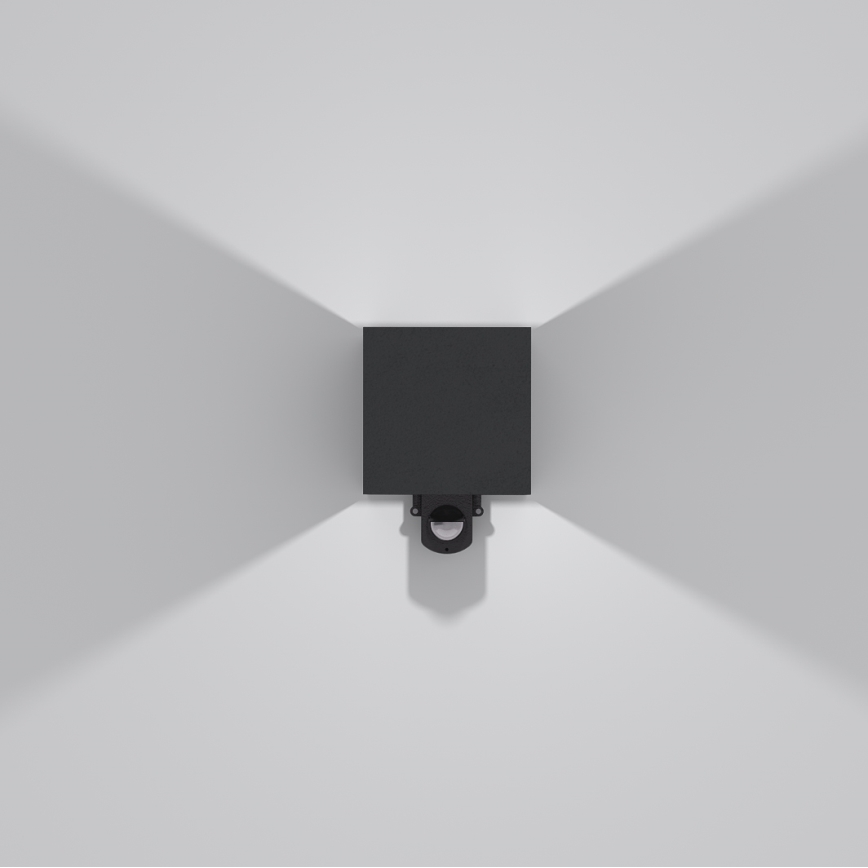Brilagi - LED Venkovní nástěnné svítidlo se senzorem CUBE LED/6W/230V černá IP65