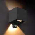 Brilagi - LED Venkovní nástěnné svítidlo se senzorem CUBE LED/6W/230V černá IP65